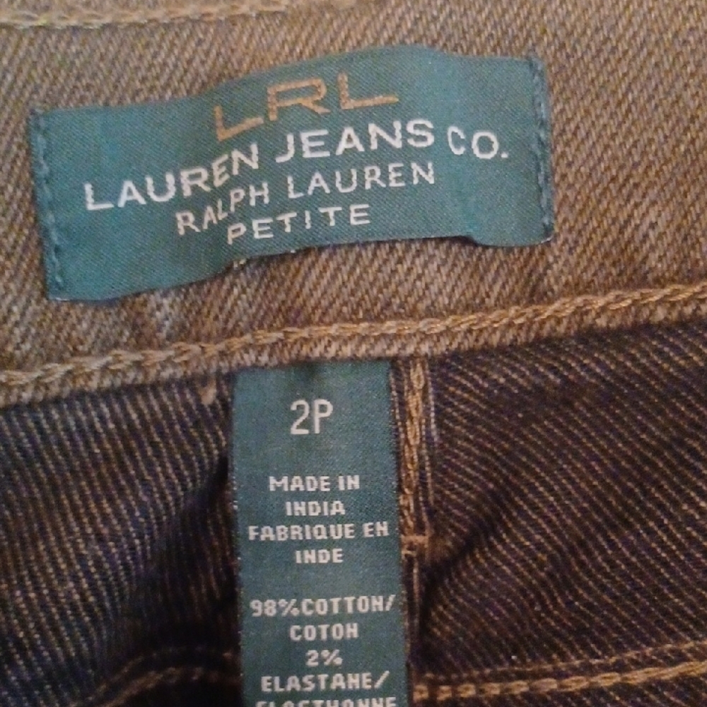 Ralph Lauren Women's Straight Leg Jeans - Brown Size 2 P Green Lable - Picture 2 of 5